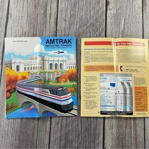 Lot Of 2 Amtrak National Train Timetables Booklet Brochure 1988 Through 1989